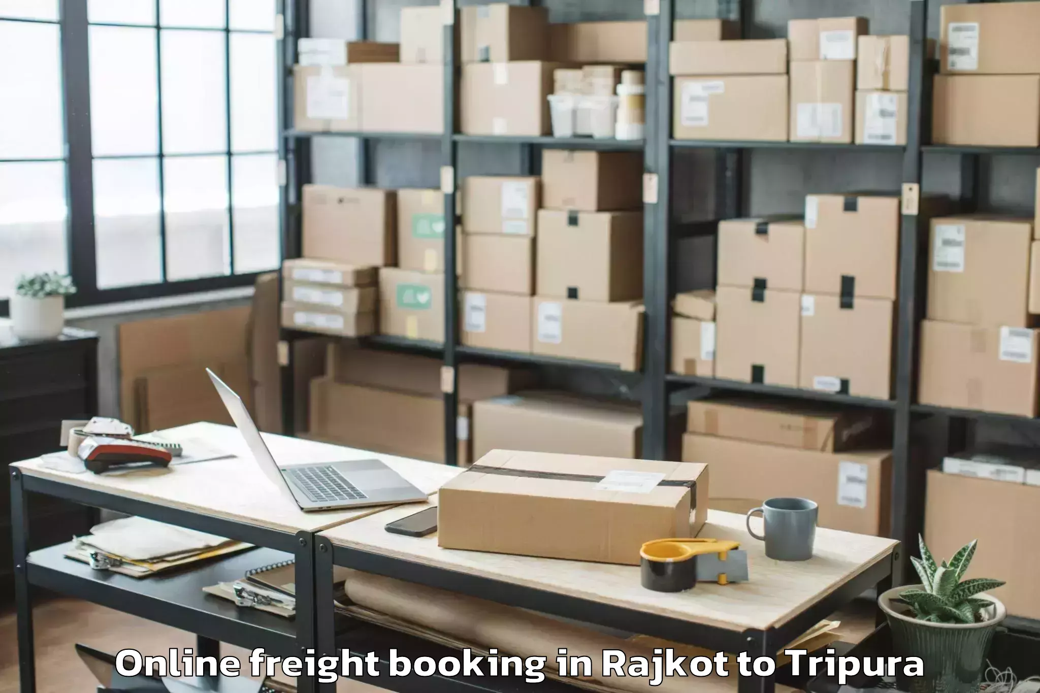 Book Rajkot to Singerbhil Airport Ixa Online Freight Booking Online